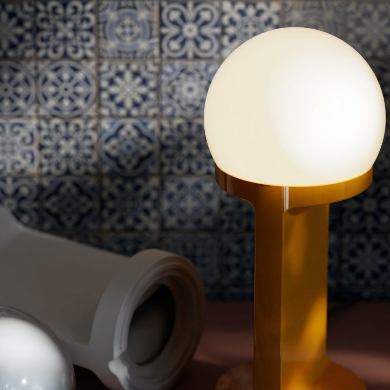 Elegant Ceramic Table Lamp with Blown Glass Shade