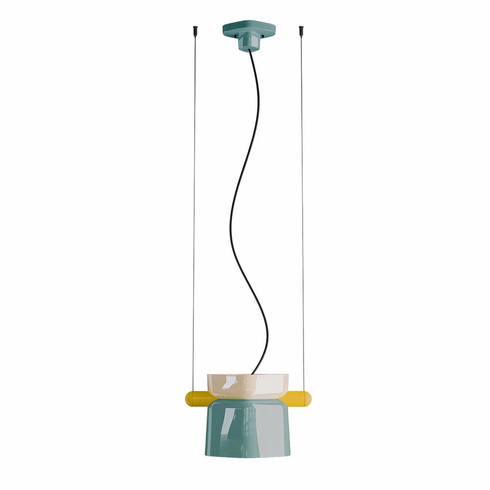 Charming Ceramic Pendant Light With Colorful Elements