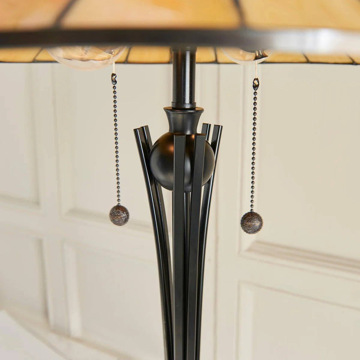 TF Dark Star Tiffany Art Glass Floor Lamp – Vintage-Inspired Metal Base Accent Lighting