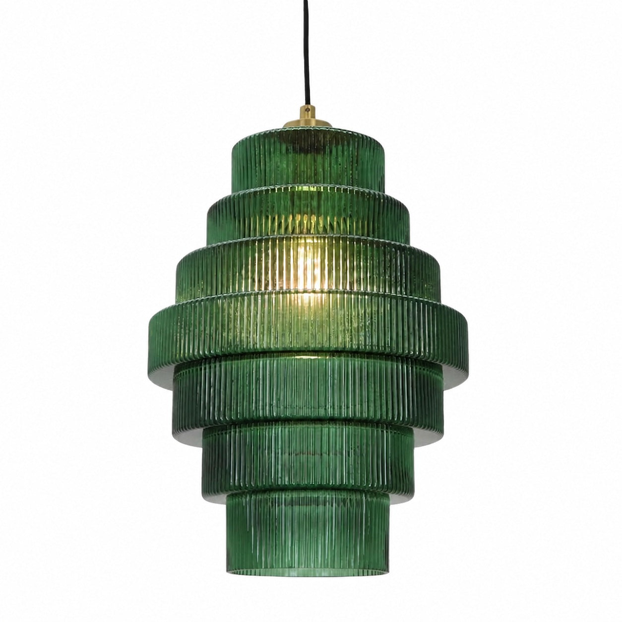 Kaleon Retro Glass Pendant Light - Glass Accents Art Deco Design for Dining and Living Room Ambiance