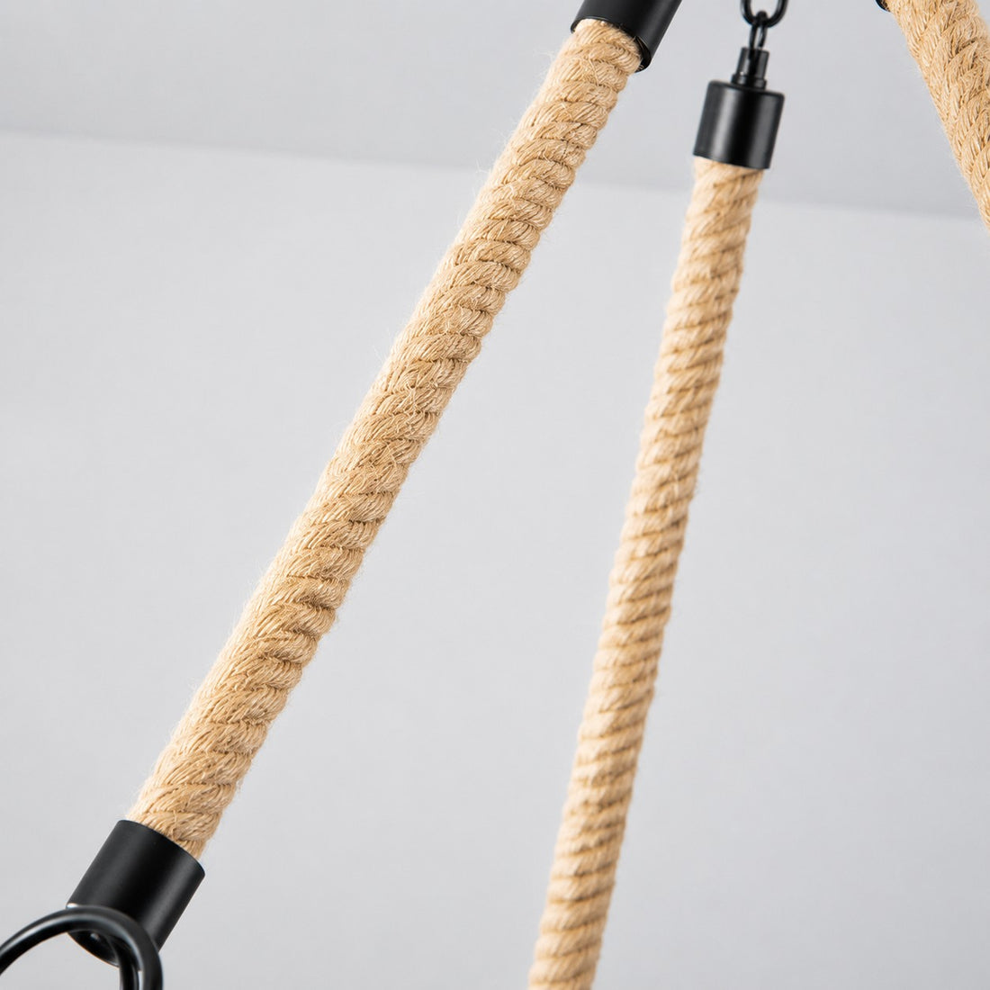 Industrial Rope Chandelier with Adjustable Rounded Heads