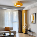 Load image into Gallery viewer, Retro Brass Bauhaus Glass Disc Ceiling Lamp
