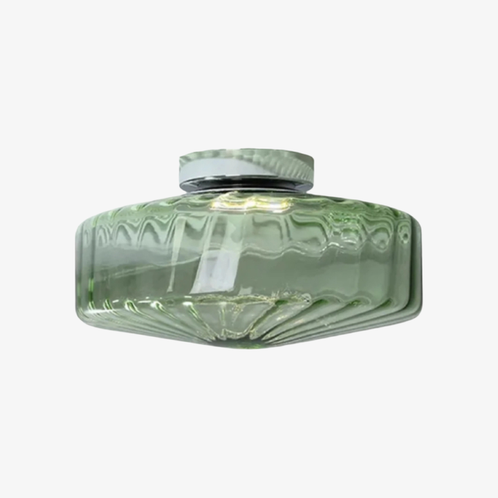 Ripplara Water Ripple Glass Ceiling Lamp with Vintage Style - Flush Mount Design for Bedroom