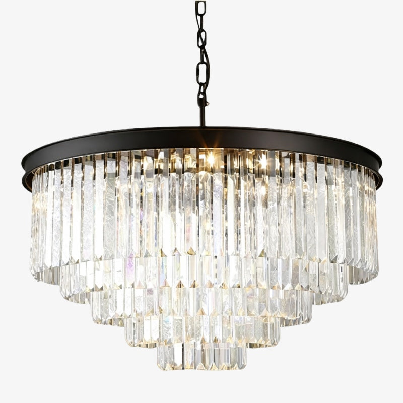 Aurevon Crystal Prism Metal Frame Modern Ceiling Chandelier for Home and Hotel