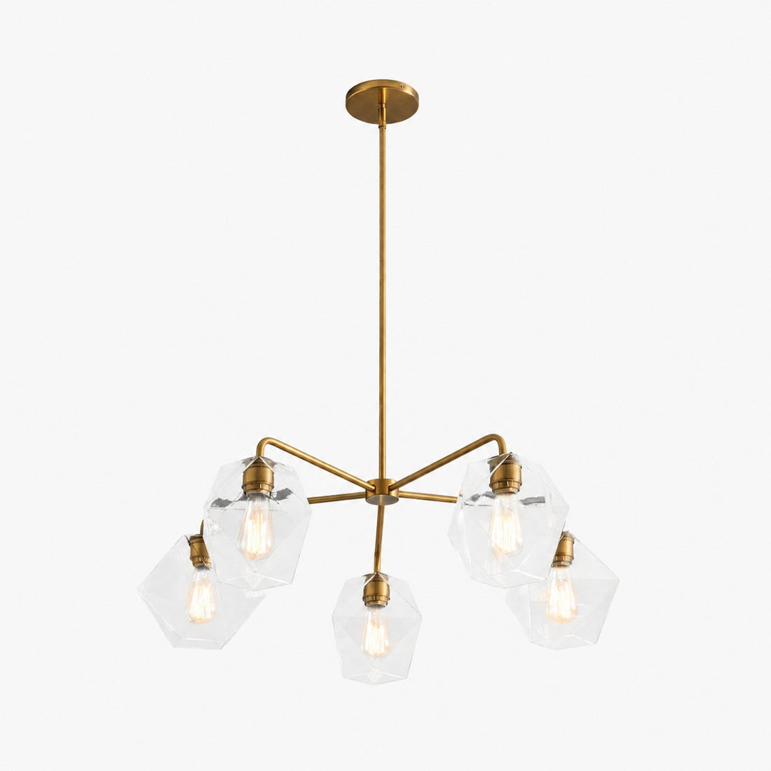 Talvior Sculptural 5-Light Chandelier - Faceted Design, Modern Finishes - Illuminate Spaces