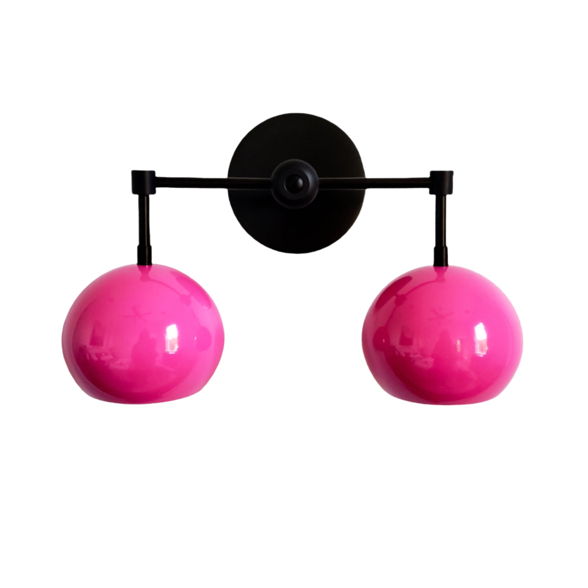 Doll Pink Wall Sconce - Double Head Globe-shaped Bath Wall Light