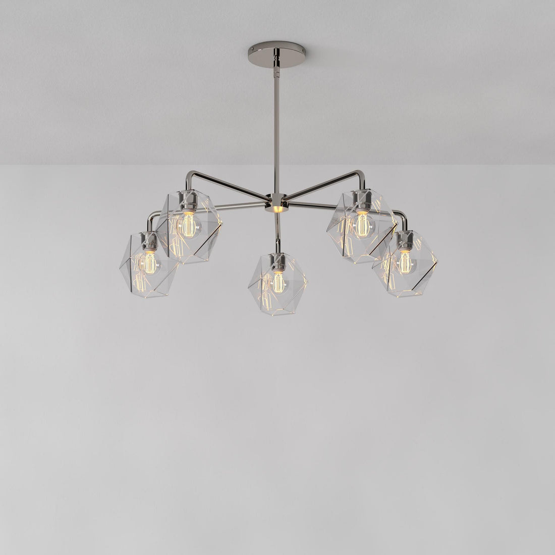 Talvior Sculptural 5-Light Chandelier - Faceted Design, Modern Finishes - Illuminate Spaces