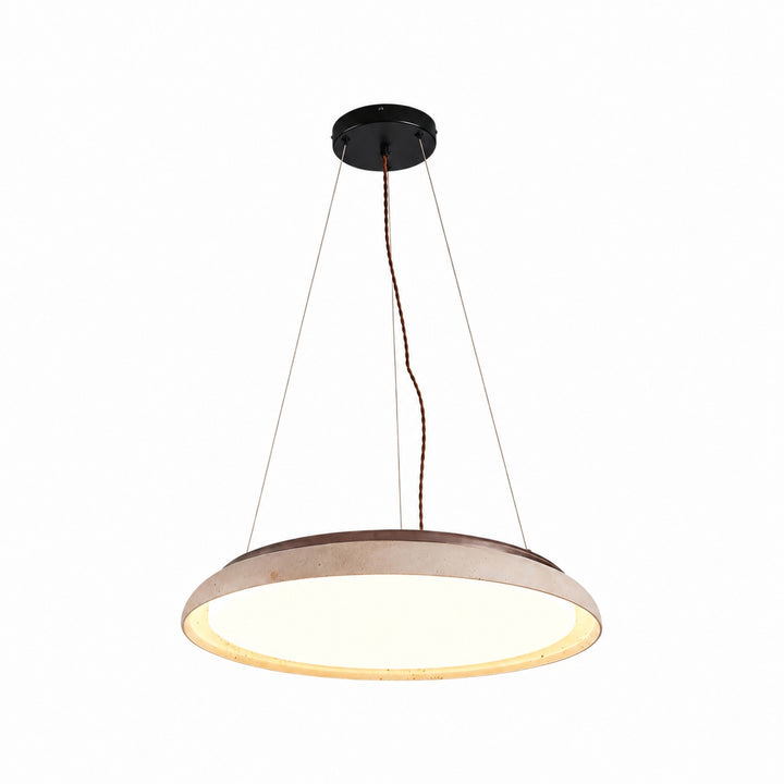 Torvella Travertine Ring Pendant Light - Minimalist Sculptural Lamp for Modern Interiors
