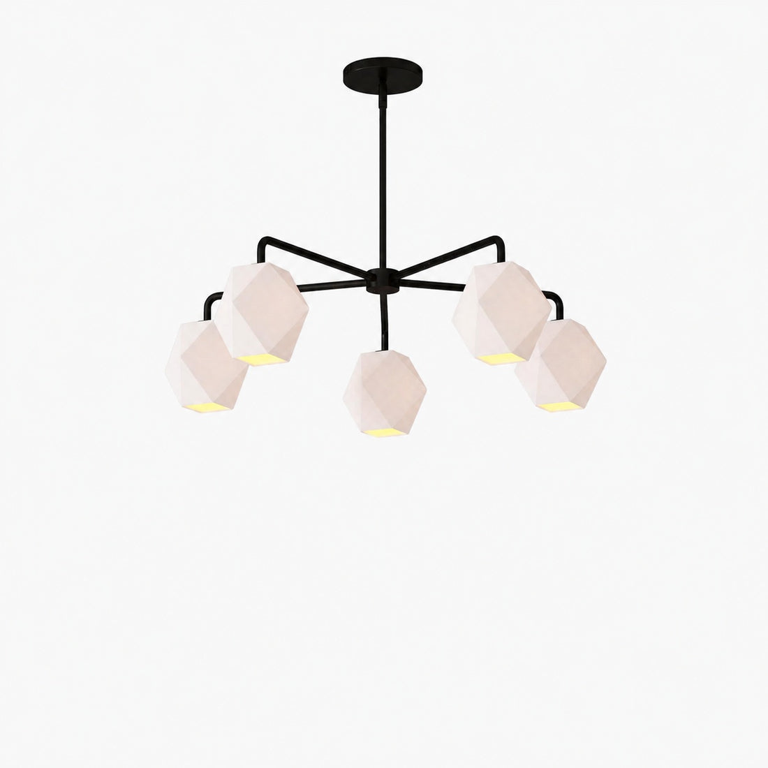 Talvior Sculptural 5-Light Chandelier - Faceted Design, Modern Finishes - Illuminate Spaces
