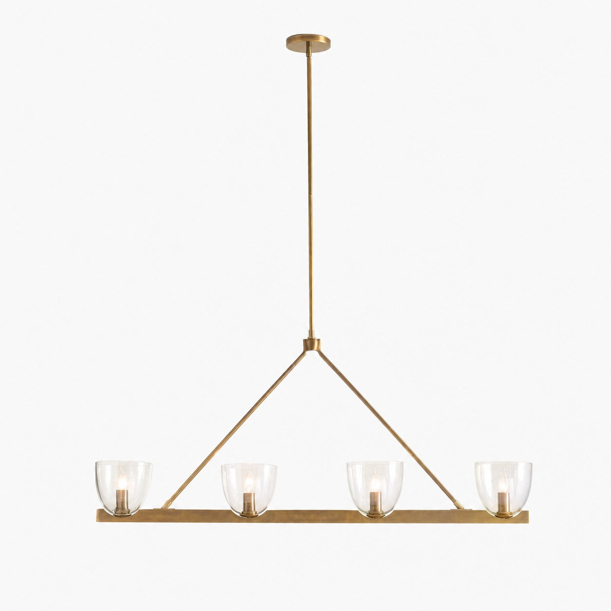 Auria Hand-blown Glass Metal Chandelier - Contemporary Brass Design