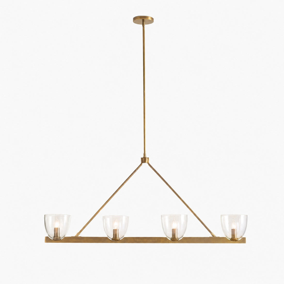 Auria Hand-blown Glass Metal Chandelier - Contemporary Brass Design