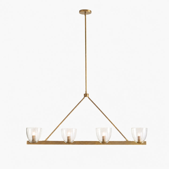 Auria Hand-blown Glass Metal Chandelier - Contemporary Brass Design