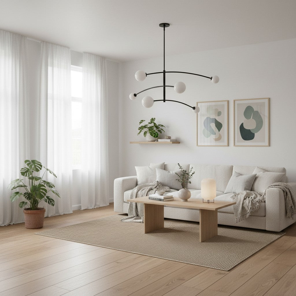 Arden Glass Pendant Chandelier – Minimalist Geometric Design for Modern Interiors