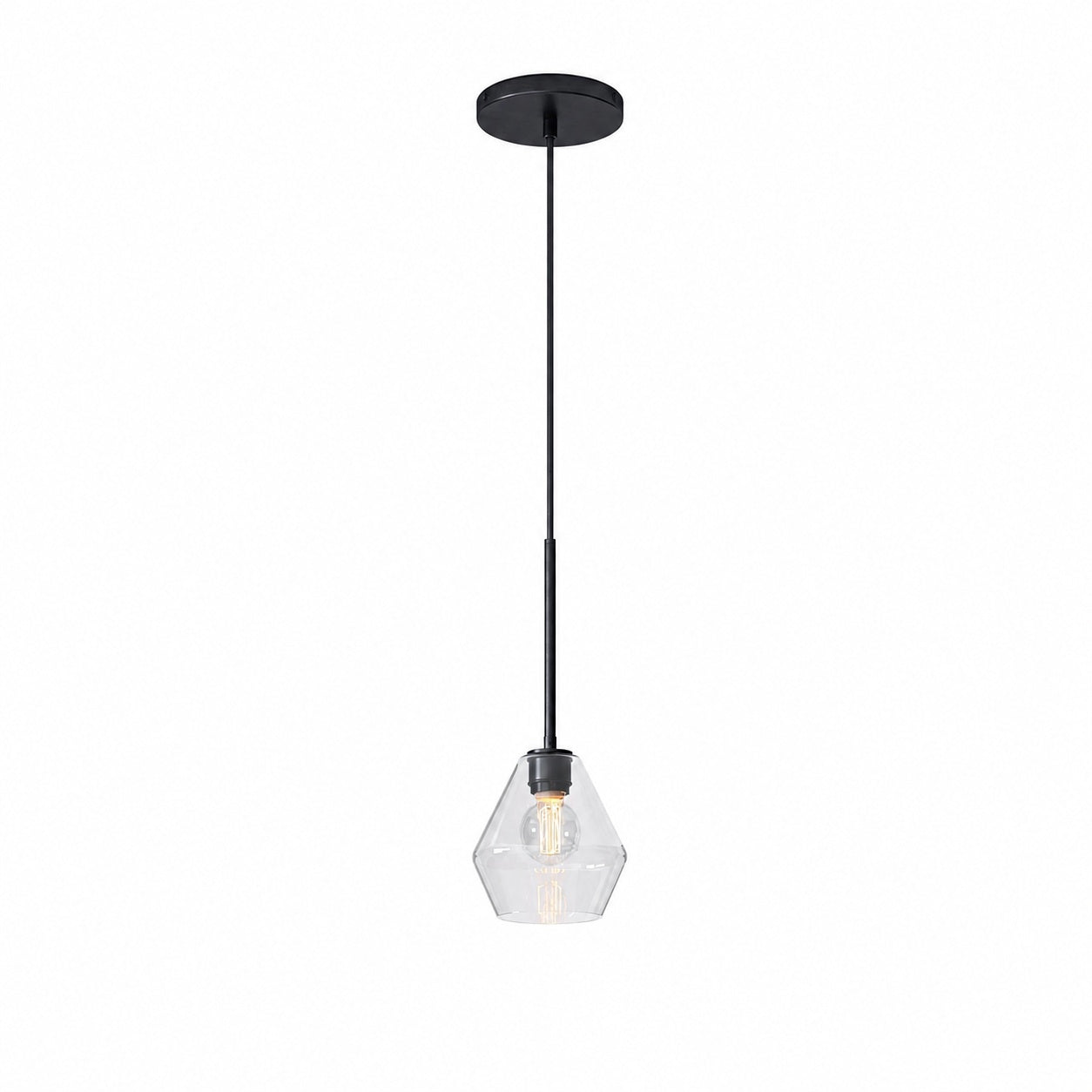 Merin Transparent Glass Sculpture Geometric Chandelier