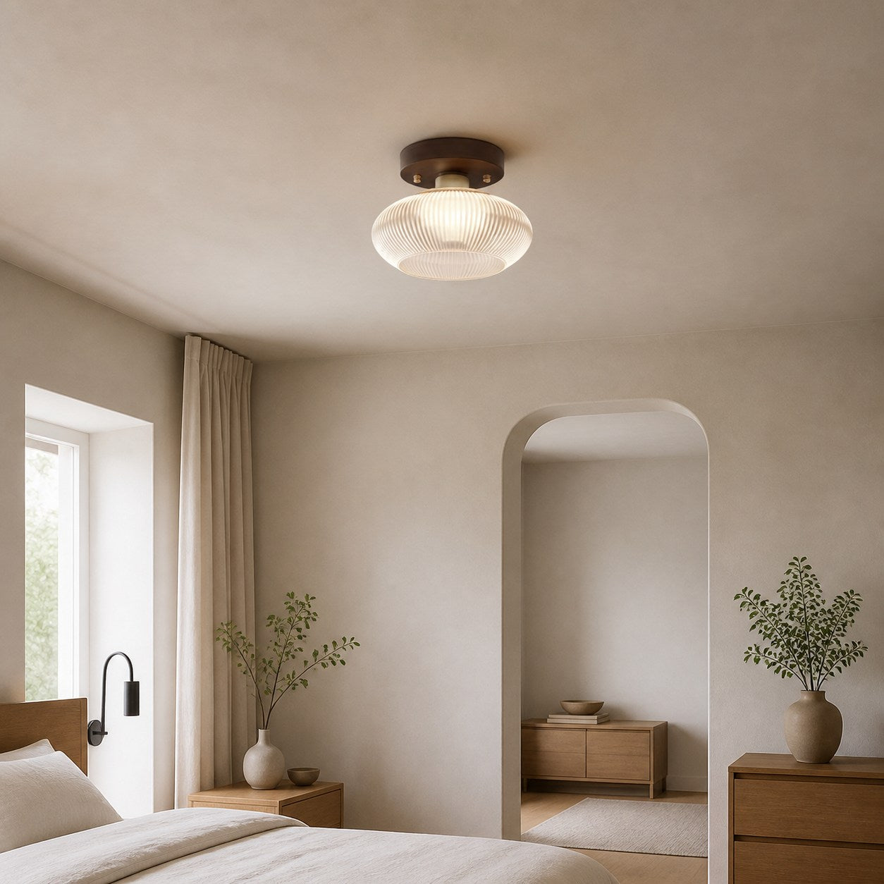 Soliro Modern Dome Glass Ceiling Light with Sleek Minimalist Form for Kitchens and Living Areas