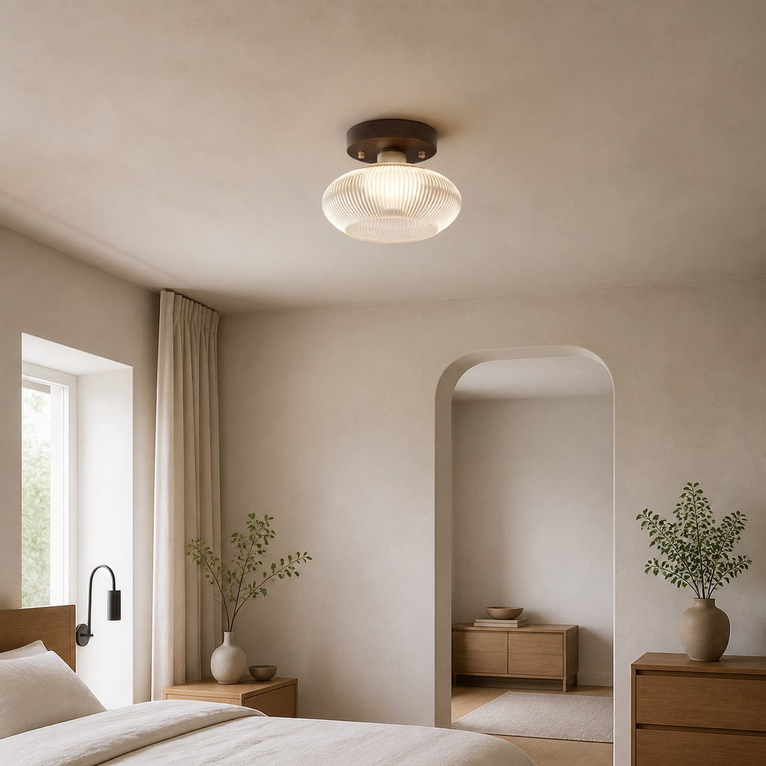 Soliro Modern Dome Glass Ceiling Light with Sleek Minimalist Form for Kitchens and Living Areas
