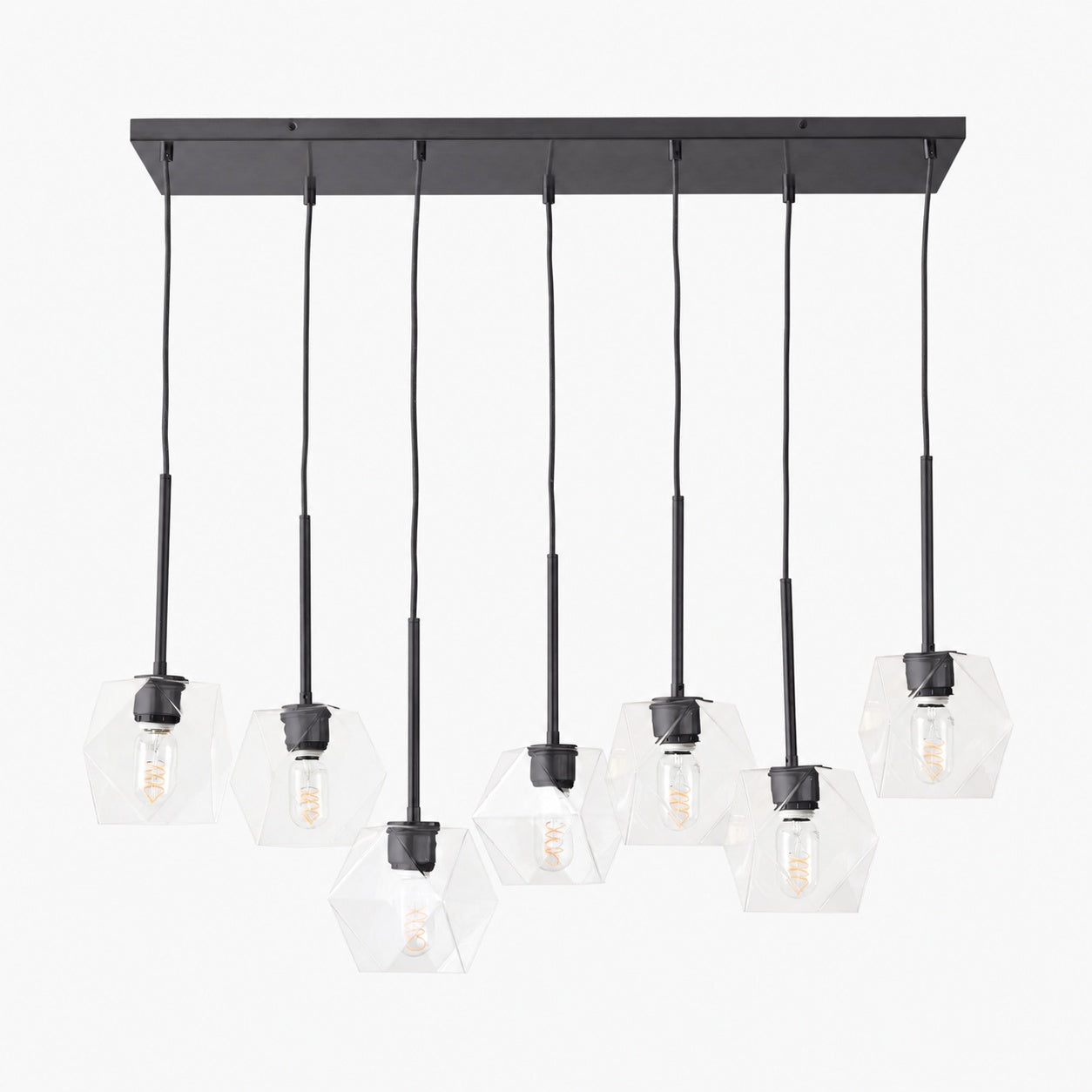 Talvior Luminous Geometric 7-Light Faceted Glass Chandelier