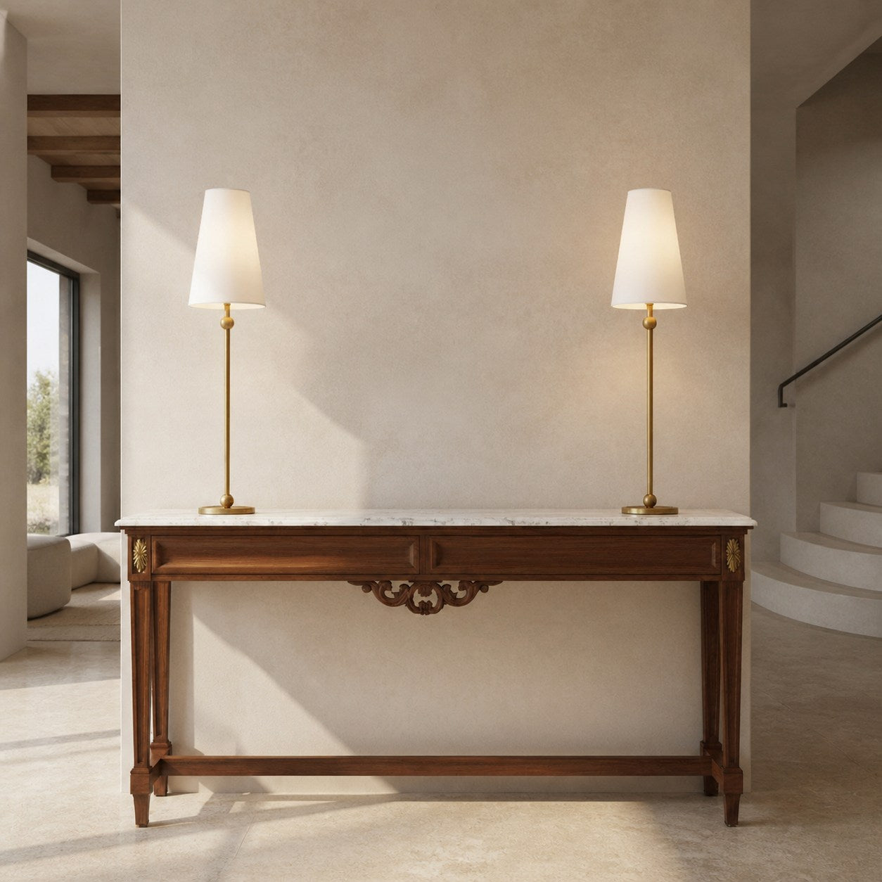 Serena Iron Table Lamp – Clean Lines and a Soft Linen Shade for Home Office or Bedside