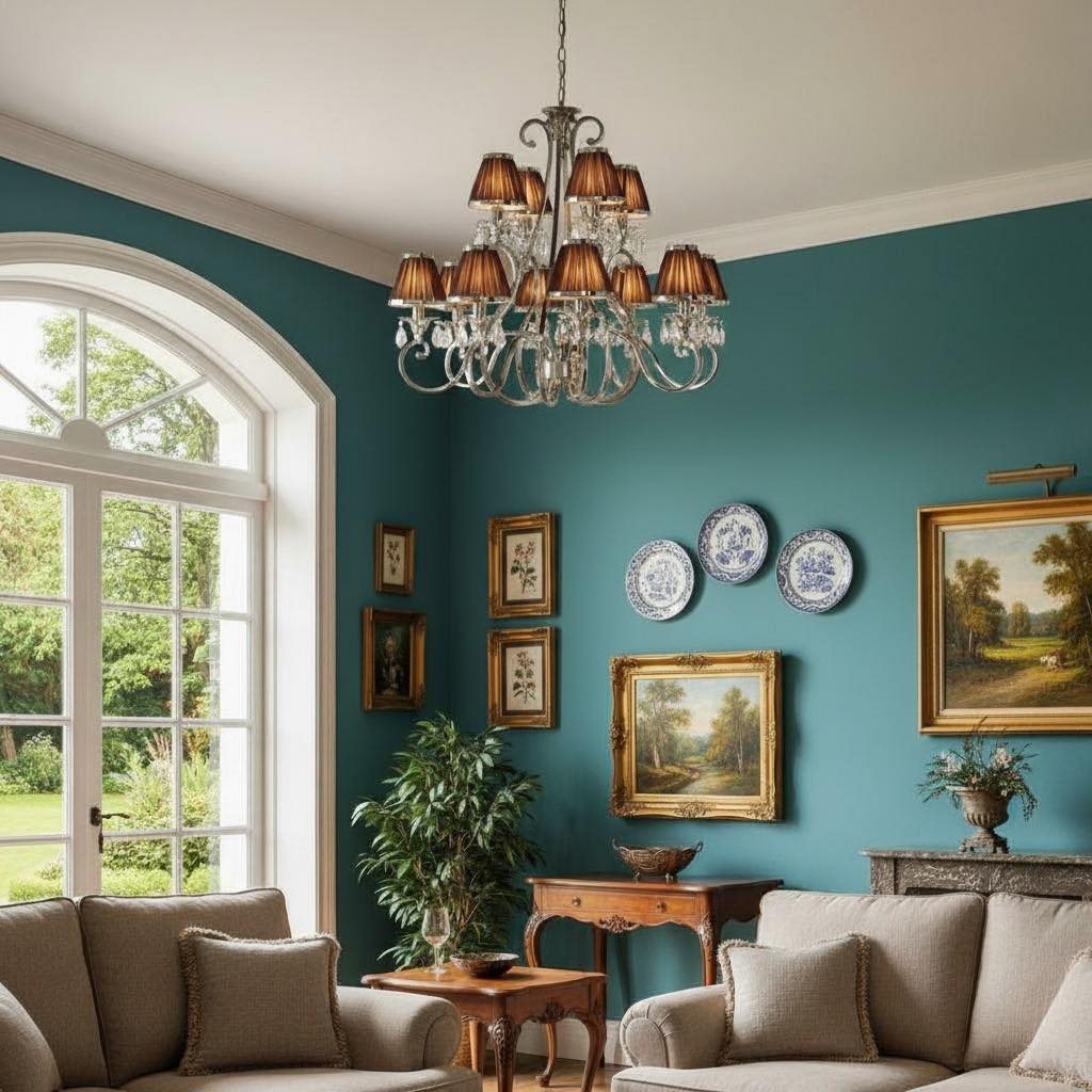 Talonis Multi-light Fabric Chandelier - Elegant Metal Curved Arms for Dining and Living