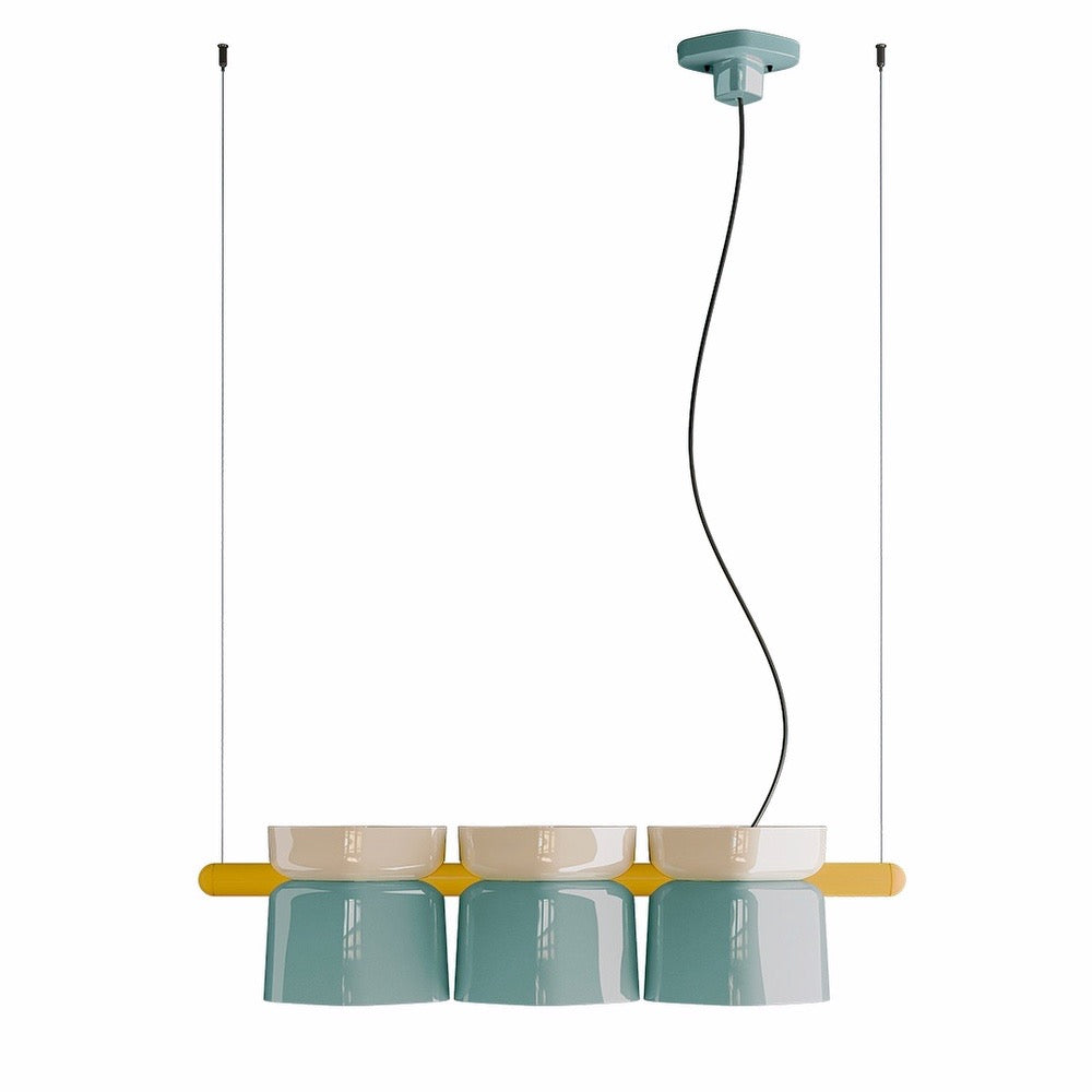 Charming Ceramic Pendant Light With Colorful Elements