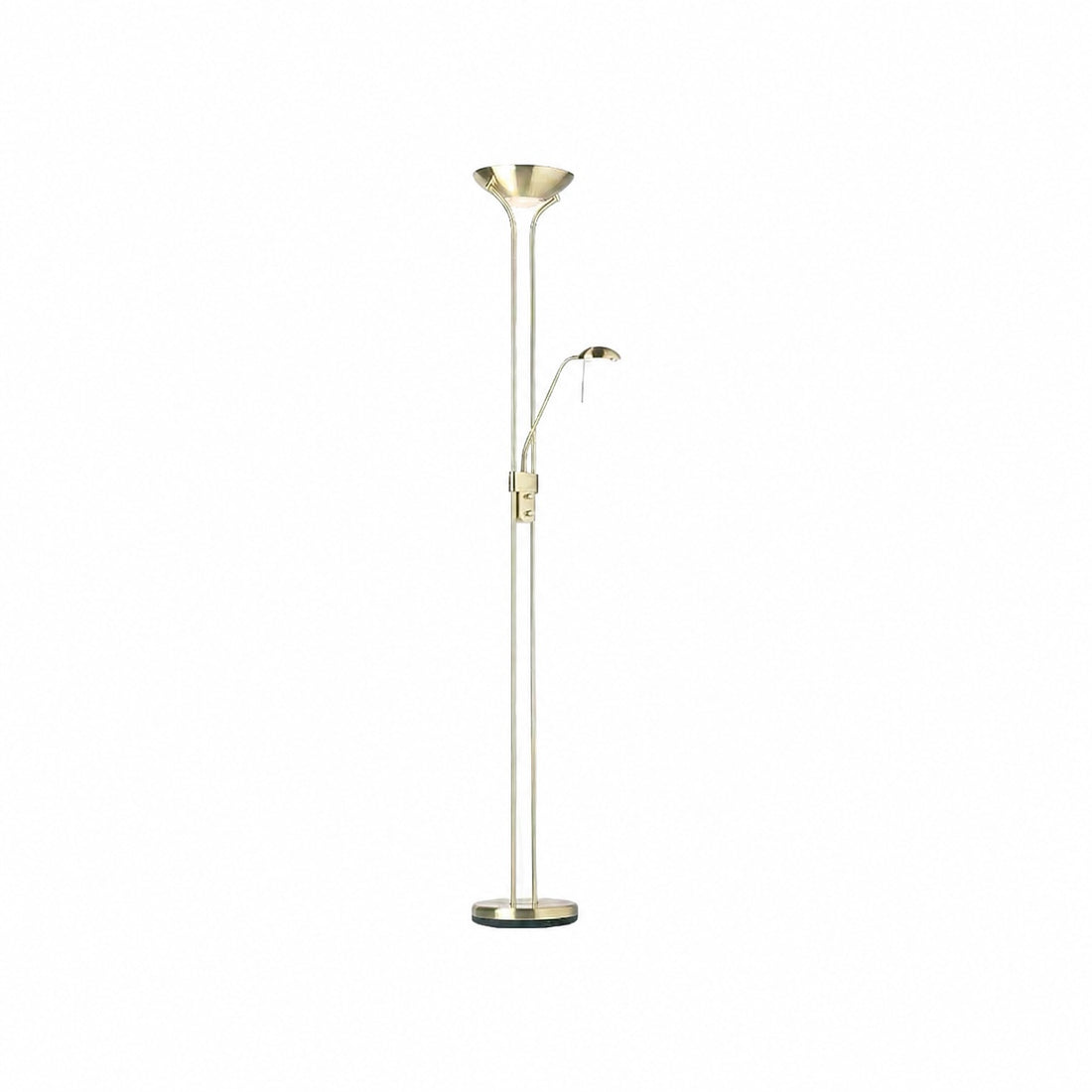 Linexis Art Deco Metal & Opal Glass Floor Lamp – Dual-Light Design for Modern Interiors