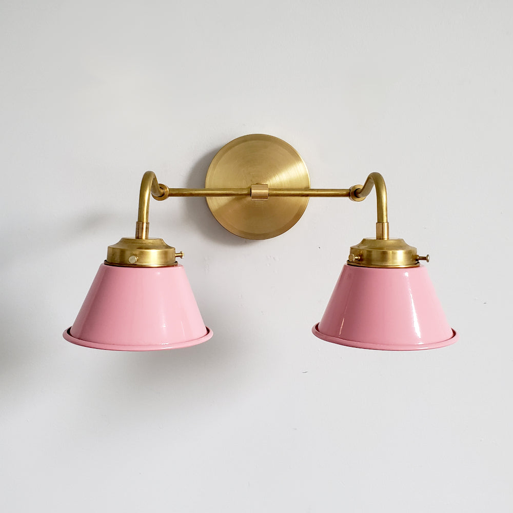 Modern Double Cone Brass Sconce - Accent Lighting For Bathroom & Hallway