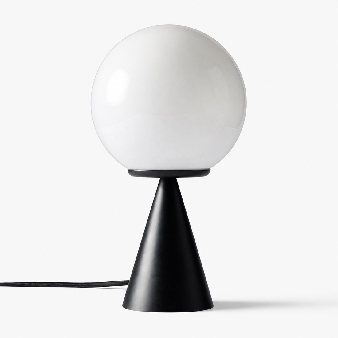 Ulvara Modern Table Lamp - Glass Globe and Tapered Base for Bedroom Glow