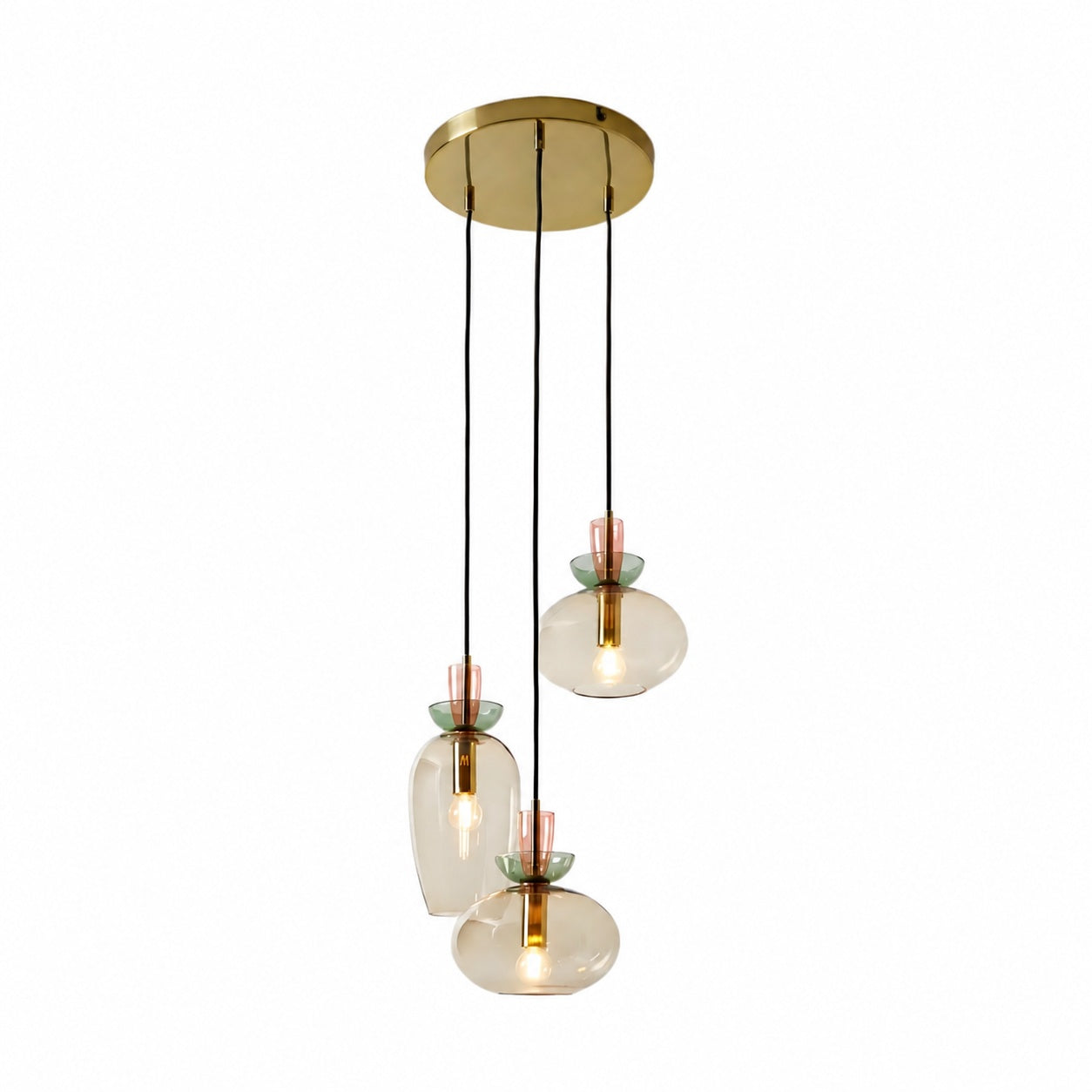 Tintora Colorful Glass Globe Pendant Light - Mid-Century Modern for Dining Rooms or Living Room