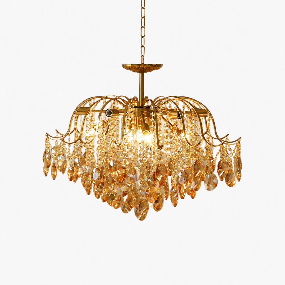 Vintage Sumptuous Teardrop Crystal Chandelier