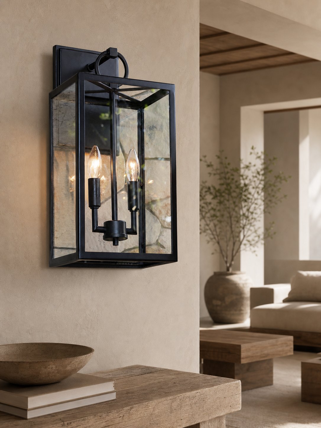 Ferrix Industrial Iron Outdoor Wall Lamp - Lighting Stylish Exterior Glass Lighting