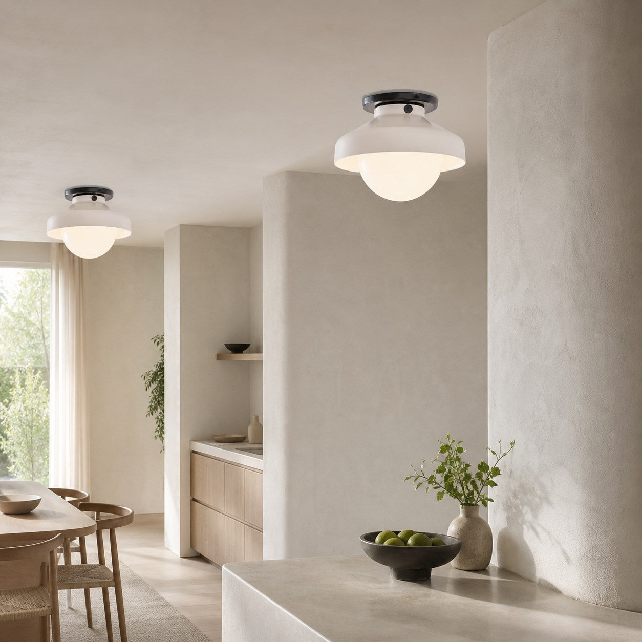 Hanton Modern Flush Mount Ceiling Light - Metal Minimalist Fixture for Home