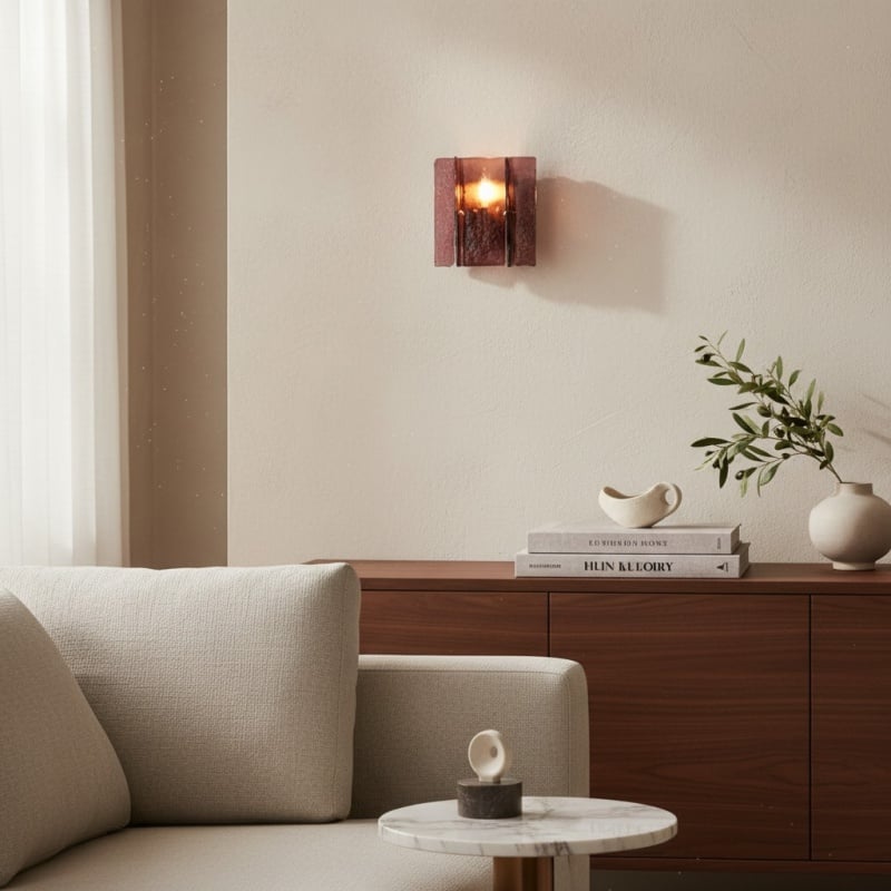 Lumiridge Modern Wall Light - Minimalist Design Metal Glass Fixture for Living Room