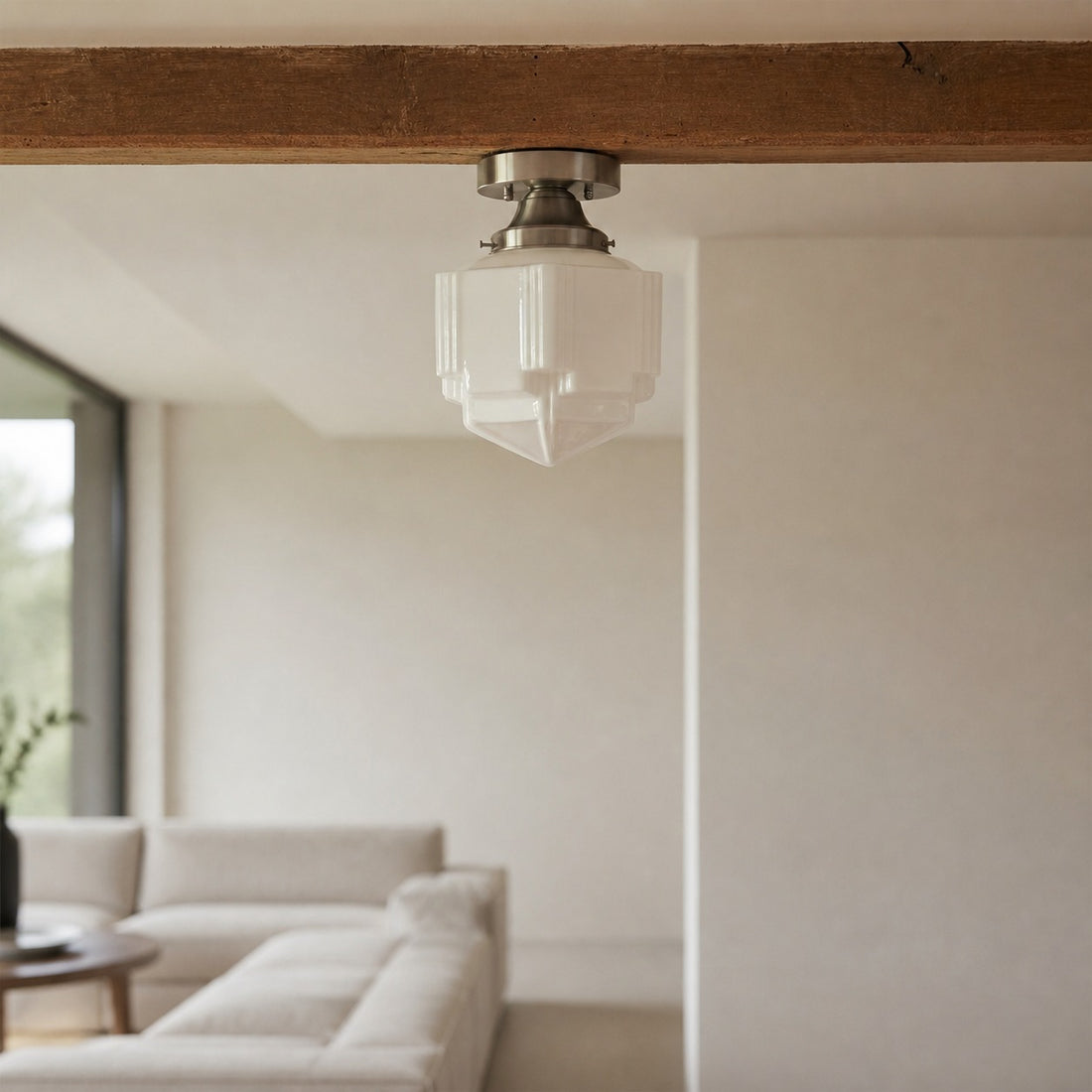 Geotower Glass Art Deco Ceiling Light - Glass Fixture - Elegant Home Lighting