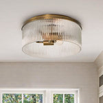 Load image into Gallery viewer, Modern Drum Water Ripple Ceiling Light - Glass Flush Mount Light

