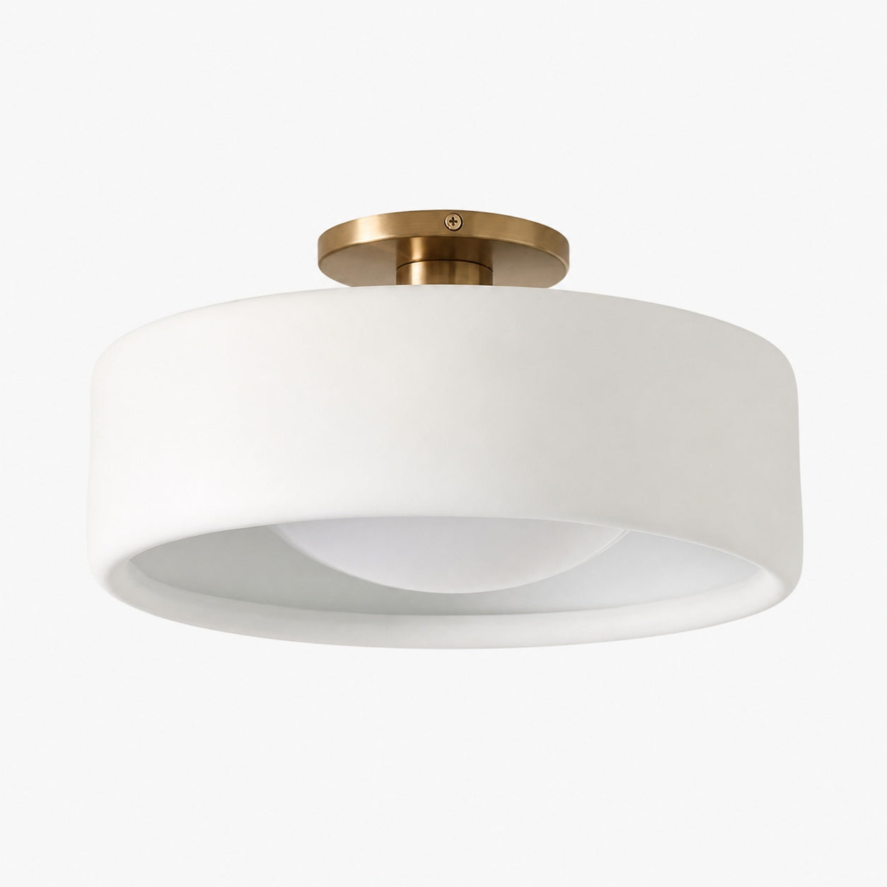 Cerova Modern Porcelain Flush Mount Ceiling Light– Elegant Ivory Shade