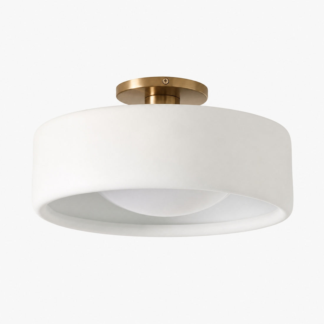 Cerova Modern Porcelain Flush Mount Ceiling Light– Elegant Ivory Shade