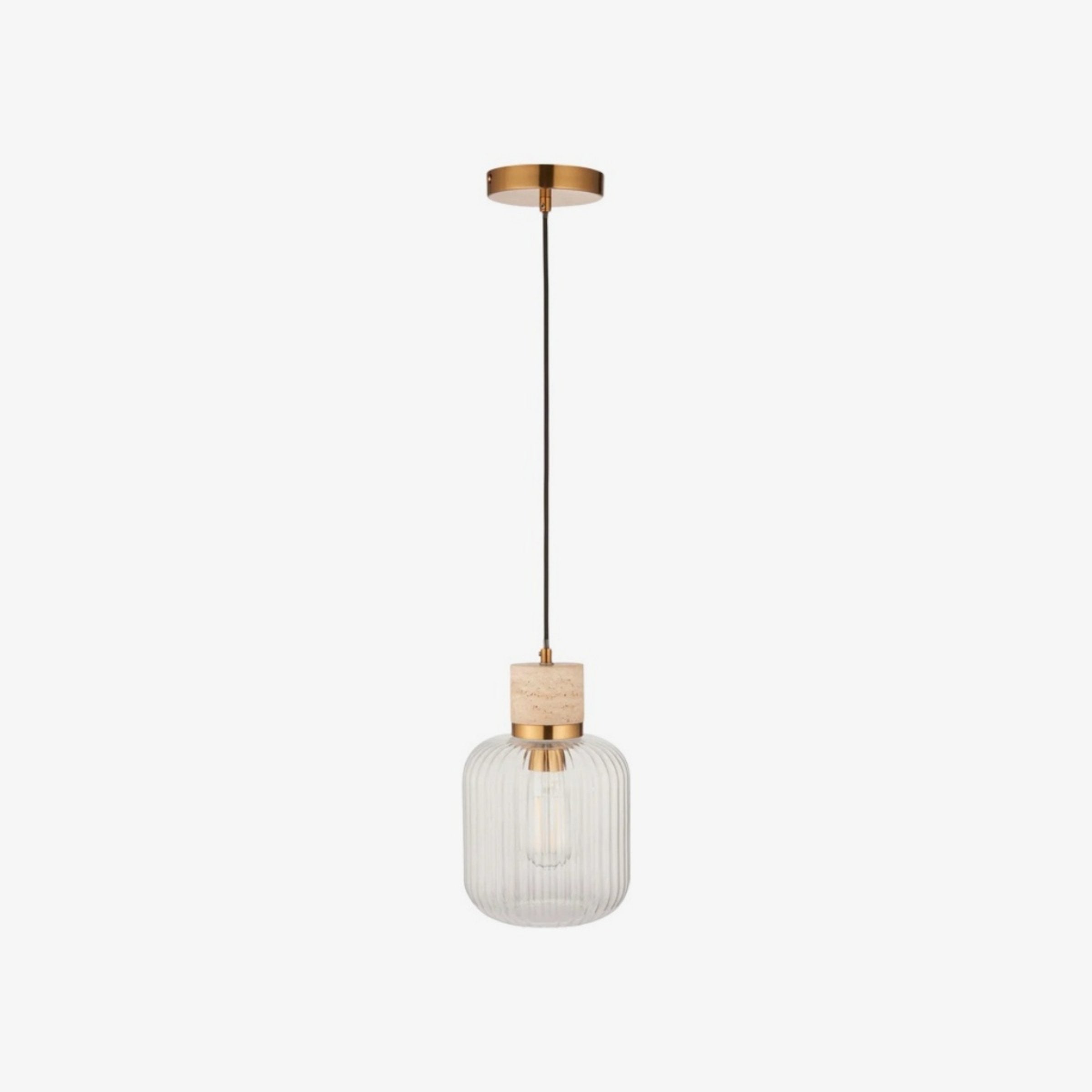 Korlisse Natural Stone and Glass Pendant Light – Stylish Lamp for Lounge or Living Room