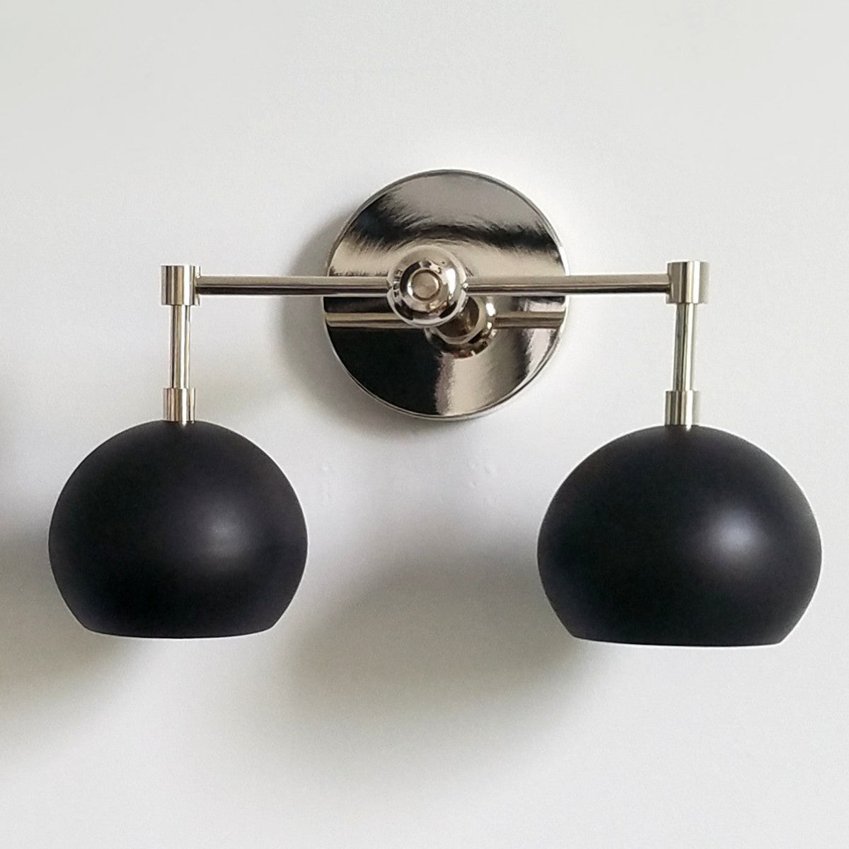 Black Shades Sconce - Double Head Matte Vanity Wall Light For Bedroom