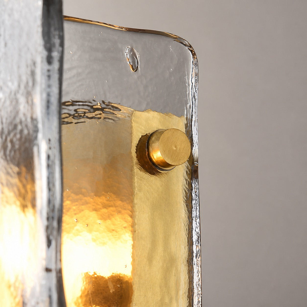 Modern Luxury Rectangle Copper Glass 1-Light Wall Sconce Lamp For Living Room