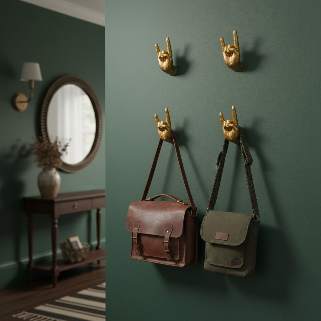 Kickra Decorative Hand Wall Hooks - Modern Art Storage for Living Room
