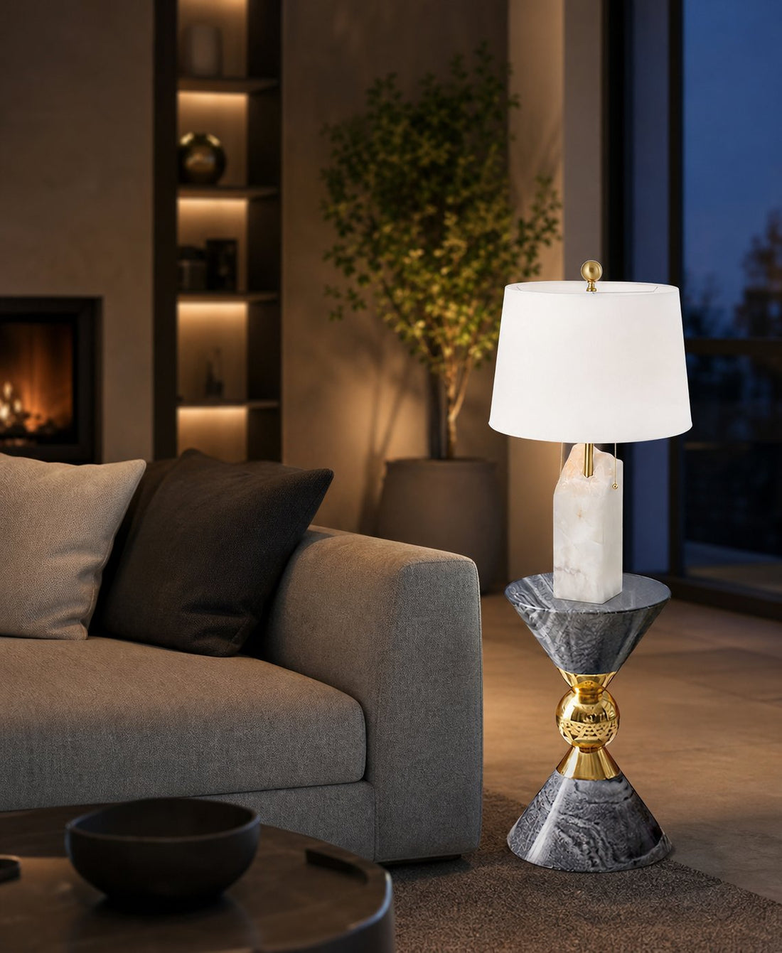 Raw Alabaster Table Lamp