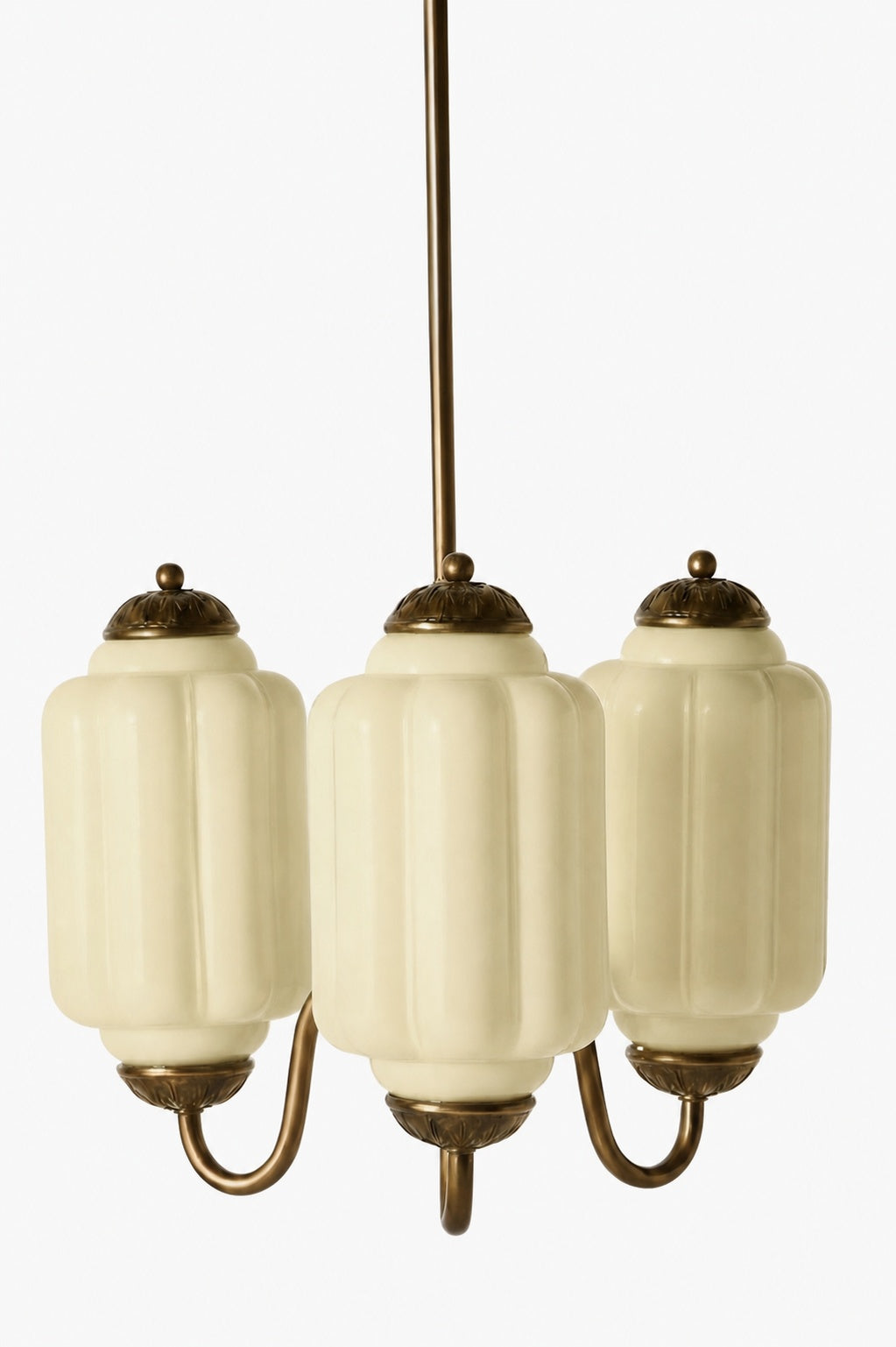 Eloise Vintage Glass Chandelier - Milk Glass Home Accent