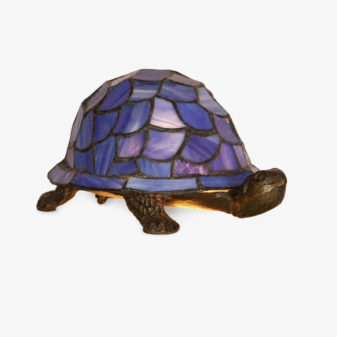 TiffStar Tortoise Pattern Stained Glass Table Lamp - Tiffany Style Decorative Light for Indoor Accent Lighting