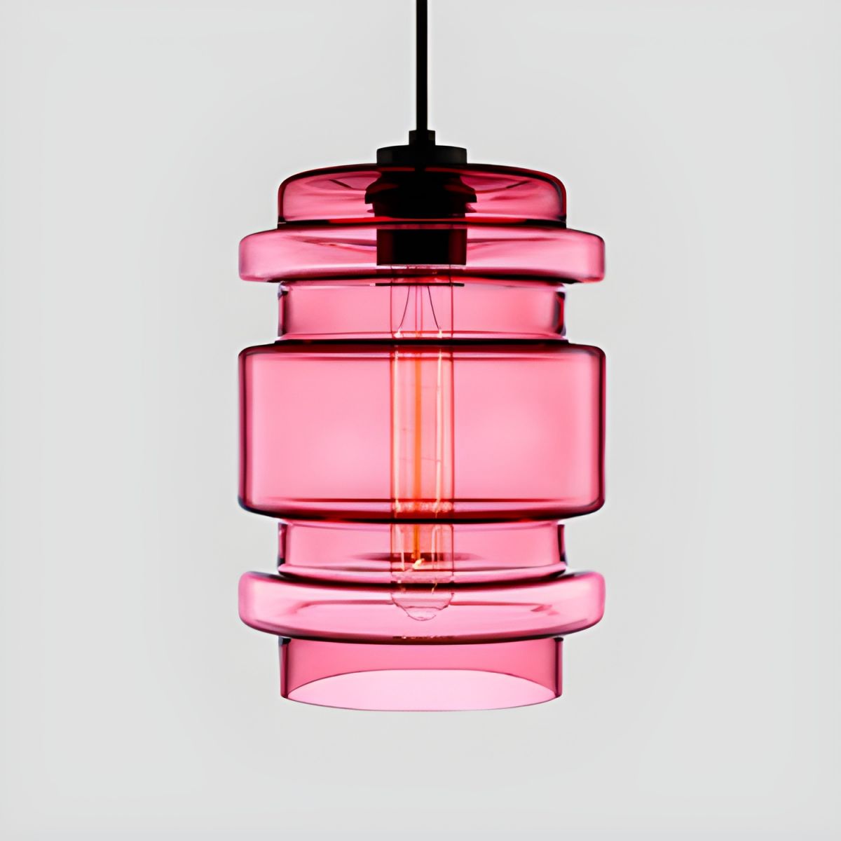 Crystalline Series Pendant Light - Blown Glass Multi Colored Glass Pendant Lamp