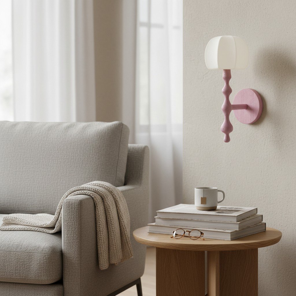 Savara Modern Curved Base Wall Light – Soft Diffused Fabric Shade for Hallways and Living Rooms