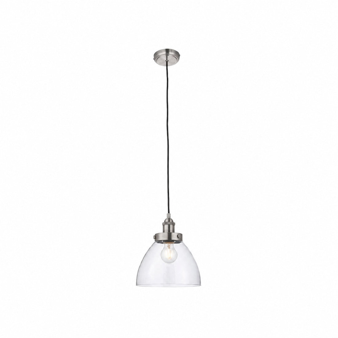 Novera Art Deco Dome Adjustable Height Glass Shade Pendant Light - Living Room