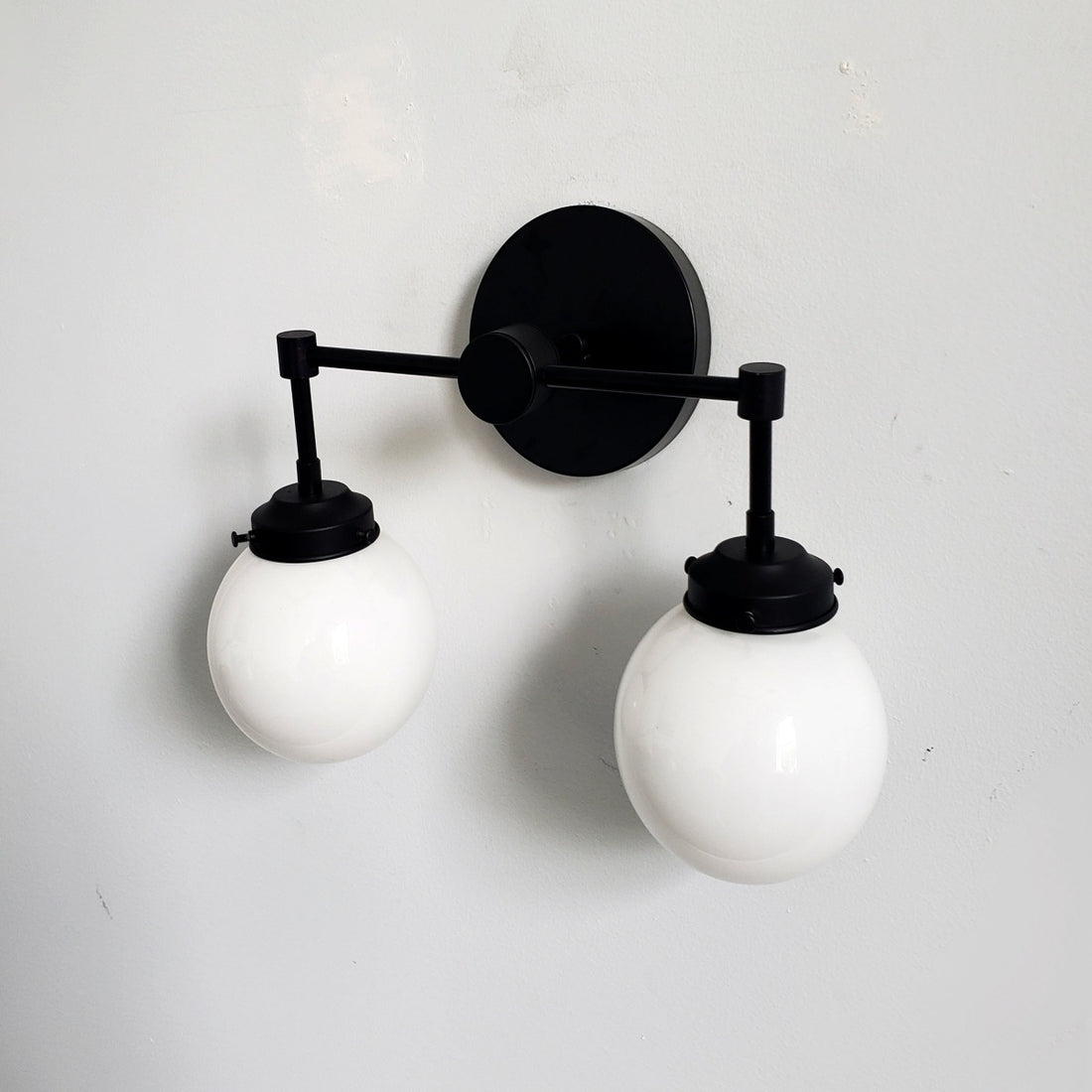 Cohen Two-Light Sconce - Double Head Glass Bathroom Wall Light