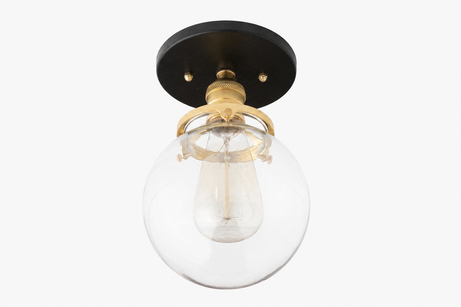 Glorica Glass Retro Globe Ceiling Light - Vintage Industrial Home Lighting
