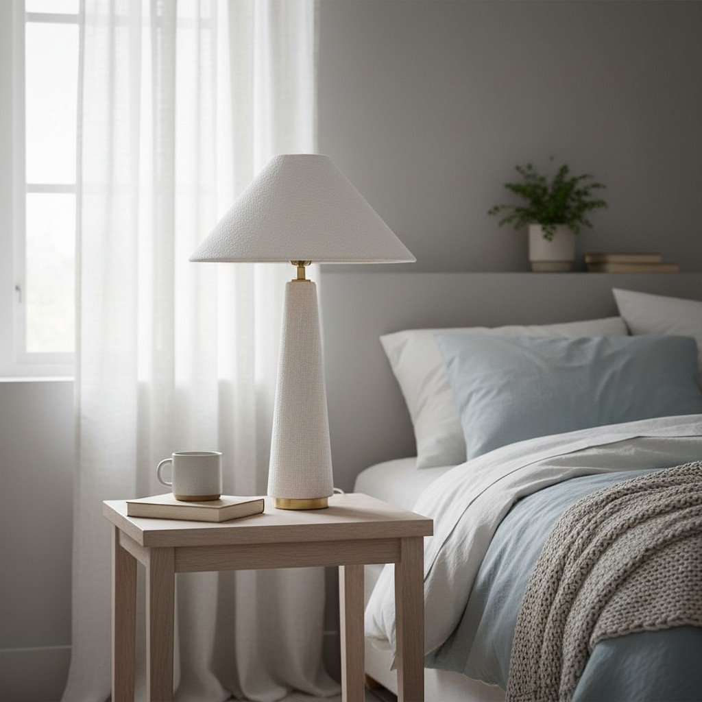 Ceruna Cone Shaded Table Lamp - Elegant Fabric for Living Room and Entryway