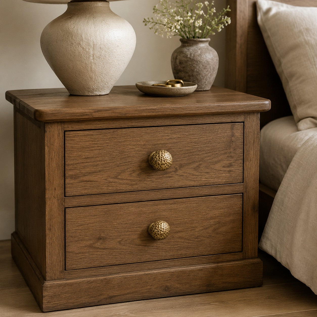 Hammered solid brass cabinet knob